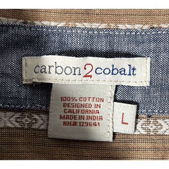 Carbon 2 Cobalt Shirt Button Down Men’s Size L Western Geometric Cowboy Rodeo - Picture 4 of 9